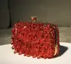 Вечерна клъч нов - чанта в цвят червен ръчна изработка, снимка 1