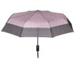 Автоматичен чадър за дъжд, розово, черен дизайн, кръгове, 29 см, снимка 2