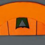 Къмпинг палатка за 4 души, сиво и оранжево, снимка 2
