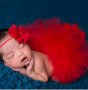 Червена циклама прасковена туту пола поличка и лента с пандела за глава за бебе фотосесия фото декор, снимка 1