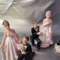 Сватбена фигурка на младоженци за връх на сватбена торта ТОПЕР, снимка 2 - Декорация - 30280272