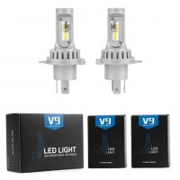  V9 Диодни LED крушки H7, 13w, 1500 lm, без вентилатор, 12V-24V, снимка 6 - Аксесоари и консумативи - 38359073