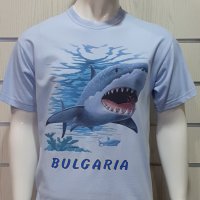 Нова мъжка тениска с трансферен печат Акула, България, снимка 5 - Тениски - 29091107