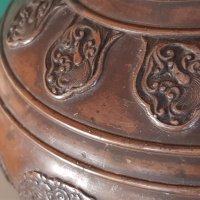 200 годишна - 18ти век колекционерска Китайска бронзова ваза, снимка 8 - Вази - 31457971