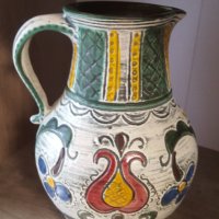 Винтидж "Gmunden Keramik" ръчно рисувана ваза, снимка 1 - Вази - 40470994