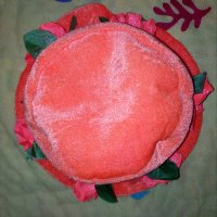 Неоновооранжева шапка с цветя за Хелоуин или карнавал, снимка 3 - Комплекти - 30593292