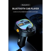 C28 CAR Bluetooth FM трансмитер - 3.1 А, 7 LED светлини, 2xUSB + TYPE C, снимка 3 - Аксесоари и консумативи - 42791319