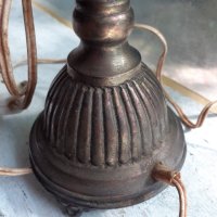 Стара месингова настолна нощна лампа, снимка 3 - Антикварни и старинни предмети - 40658025