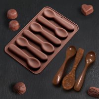 1938 Силиконова форма за шоколадови бонбони Лъжички, снимка 2 - Форми - 31558124