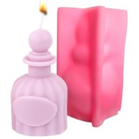 3D голяма бутилка шише парфюм силиконов молд форма фондан свещ гипс сапун декор украса, снимка 1 - Форми - 42271662