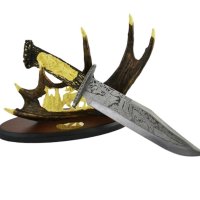 ловен нож колекционерски нож сувенир подарьк трофейна поставка 38,5CM, снимка 9 - Ножове - 42064693