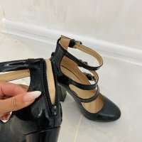 Нови обувки черен лак на ток , снимка 4 - Дамски елегантни обувки - 42905168