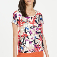 ИЗКЛЮЧИТЕЛНО КРАСИВА блуза с флорална щампа, снимка 2 - Тениски - 44523421