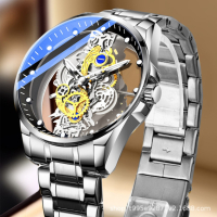 Мъжки кварцов часовник T i o n g с прозрачно покритие - Водоустойчив, снимка 5 - Водоустойчиви - 44700682