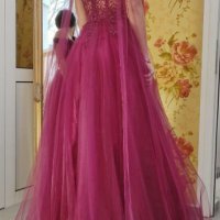 Бална рокля тип Принцеса в цвят бордо, снимка 2 - Рокли - 39808265