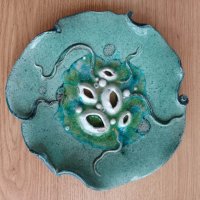 керамична чиния, ръчна изработка, закупена от изложение в Португалия, снимка 1 - Декорация за дома - 40287480