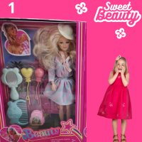 Детски комплект за момиче - Кукла Барби с аксесоари, снимка 4 - Кукли - 44369908
