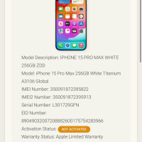 НОВ❗️НЕРАЗПЕЧАТАН❗️iPhone 15 Pro Max *лизинг от 90лв/м 256гб❗️/ White Titanium ГАРАНЦИЯ❗️, снимка 4 - Apple iPhone - 44552559