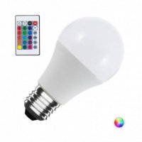 Комплект LED лампа A60, дистанционно управление, E27, 220V, 7W, RGB, снимка 1 - Лед осветление - 35451481