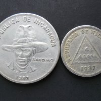 1 кордоба 1983 г. 5 сентавос 1937 г. Никарагуа, снимка 2 - Нумизматика и бонистика - 42206601