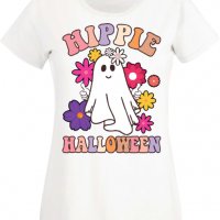 Дамска тениска Hippie Halloween,Halloween,Хелоуин,Празник,Забавление,Изненада,Обичаи,, снимка 3 - Тениски - 38146774