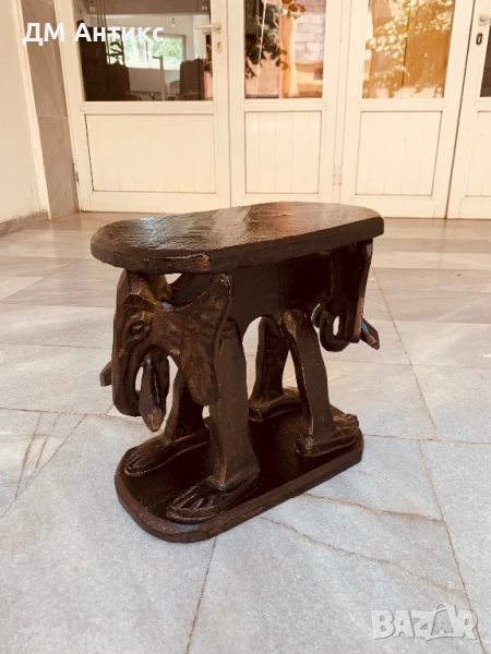 Африканска ръчно изработена масичка от масив, снимка 1