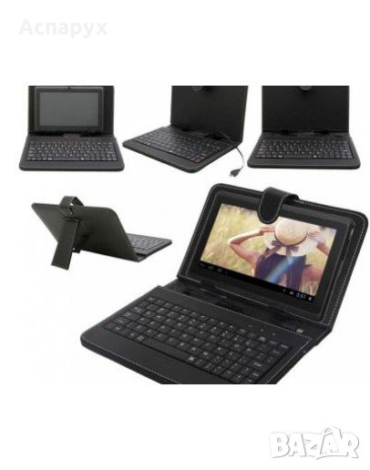 Универсален калъф за таблет 7” с вградена кирилизирана клавиатура с micro USB кабел за връзка., снимка 1