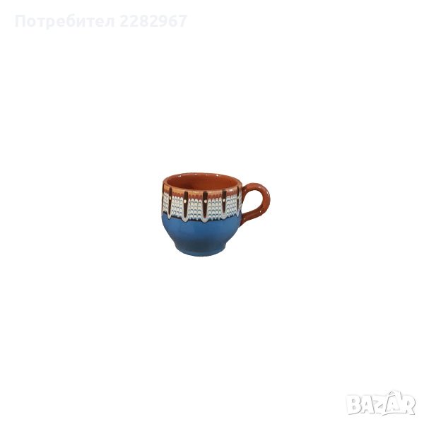 НОВА!!! Чаша за супа с 1 дръжка - синя, троянска шарка, снимка 1