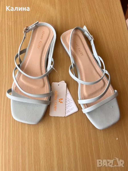 ЧИСТО НОВИ Светлосини сандали, снимка 1