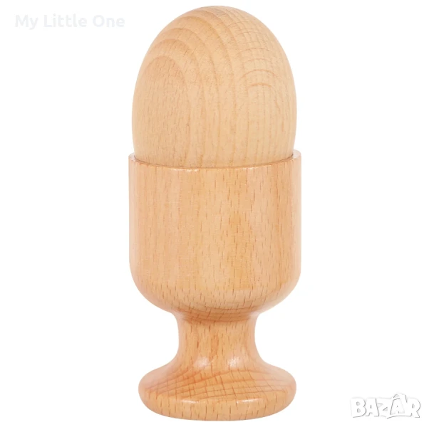 Дървено Монтесори яйце с чашка, снимка 1