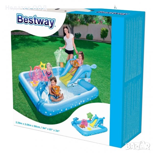 Детски басейн с пързалка Bestway 2,39x2,06 м, снимка 1