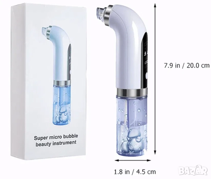 Мини микро водно дермабразио, воден вакуум за лице, акне, пори, бръчки, снимка 1
