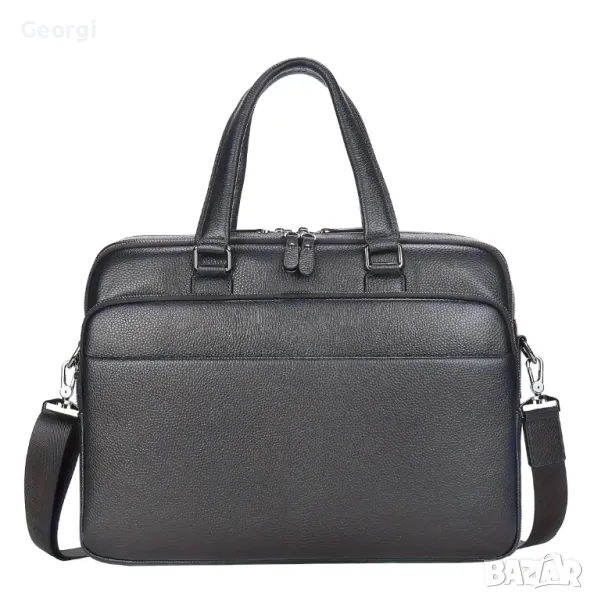 Мъжка премиум/елегантна кожена бизнес чанта /Куфарче за лаптоп 15" от естествена кожа!, снимка 1