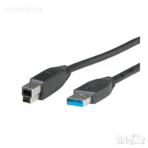 Кабел USB-A към USB-B 3.0 Roline 11.02.8871 Черен 3m, USB Type A to USB B M/M, снимка 1