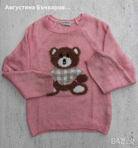 Зимен пуловер (розов с мече) LC Waikiki / размер 134-140/9-10г., снимка 1