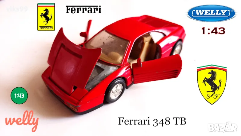 Ferrari 348TB Welly No 9043 - Мащаб 1:43, снимка 1