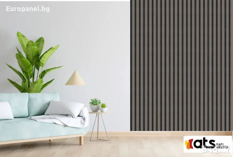 Декоративен стенен панел – MDF – Антрацит – 60 x 280 см, снимка 1