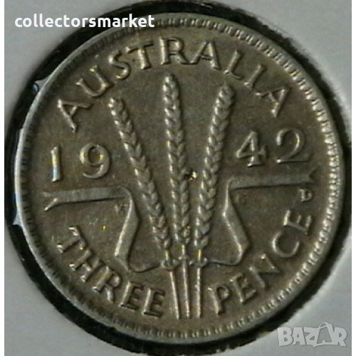 3 пенса 1942 D, Австралия, снимка 1