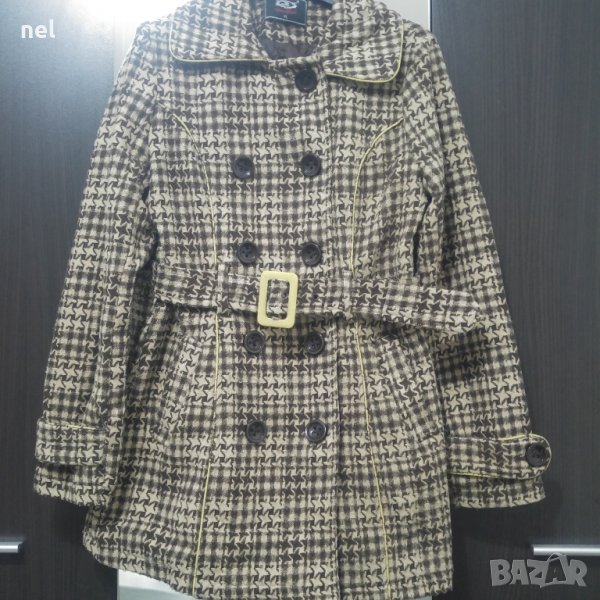 Кафяво палто на квадратчета, снимка 1