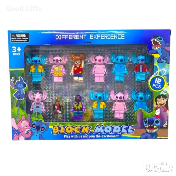 12 броя Фигурки тип Лего Лило и Стич Lilo Stitch Фигурки за торта Стич, снимка 1