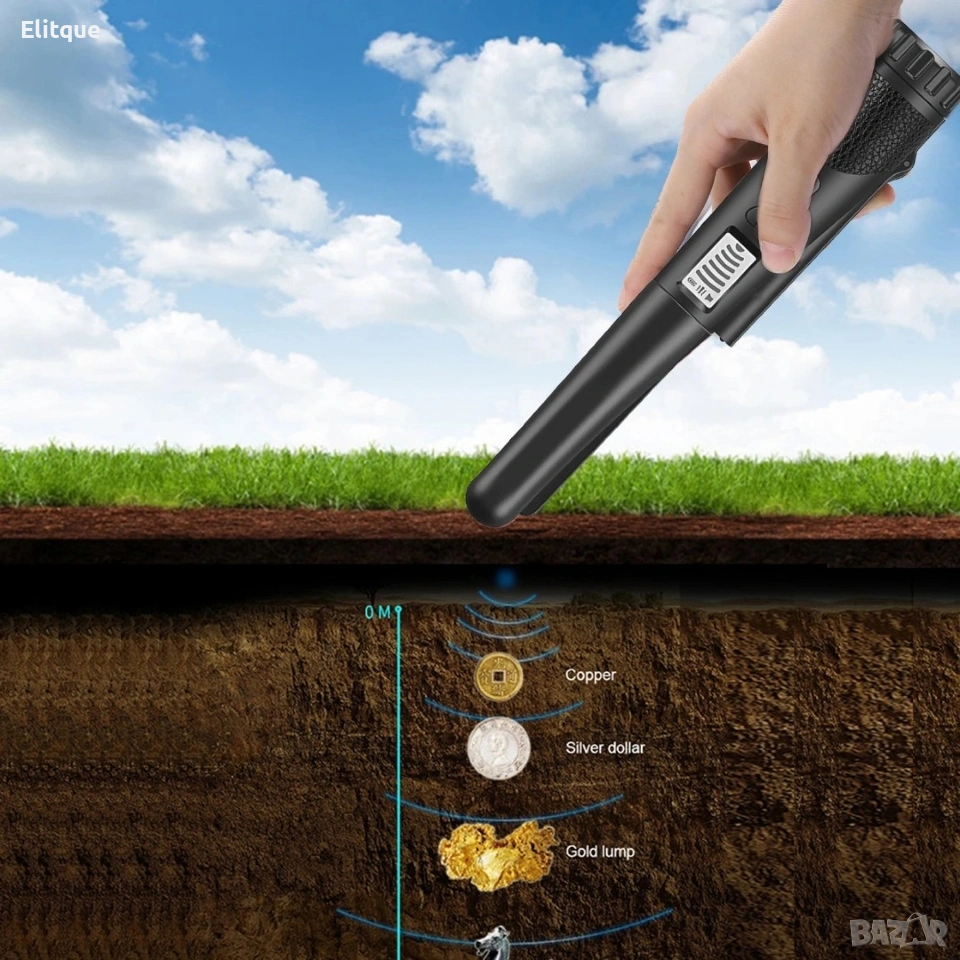 Професионален металотърсач пинпойнтер с дисплей, снимка 1