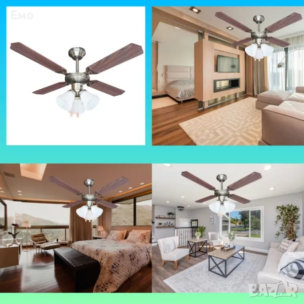 Вентилатор - 42'' Muhler, таванен, осветление. Гаранция 12 месеца , снимка 1