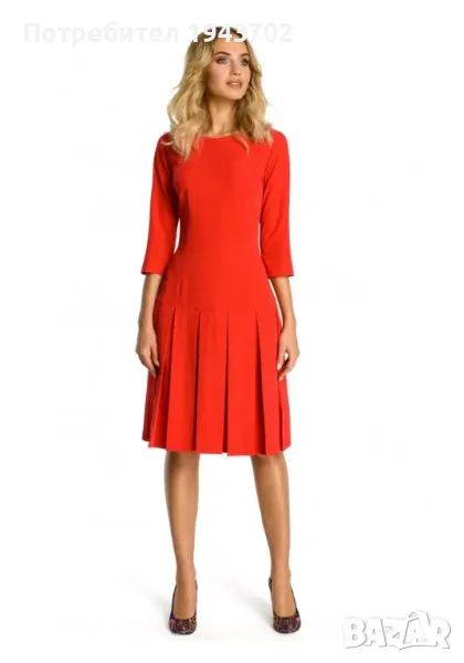 Дамска рокля с ниска талия в червен цвят M336 MOE, снимка 1