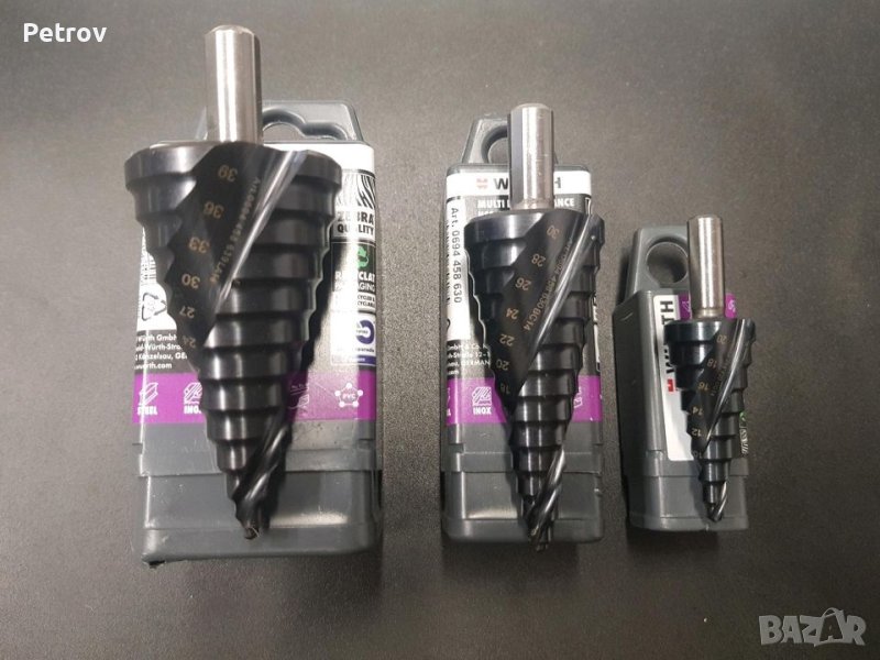 WÜRTH - MULTI PERFORMANCE HSS, TiALN - Made in Germany - 3 броя ЧИСТО НОВИ PROFI СтъпаловидниСвредла, снимка 1