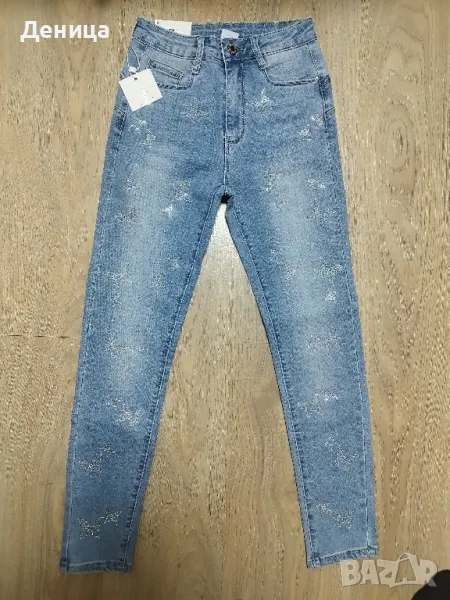 Дамски дънки с пеперуди PUSH UP размер XS, снимка 1