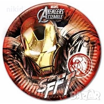 Железният човек Айрън мен Iron man Avengers 8 бр големи парти чинии ...