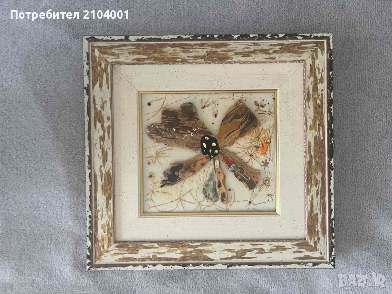 Картина релефна с цвете, снимка 1