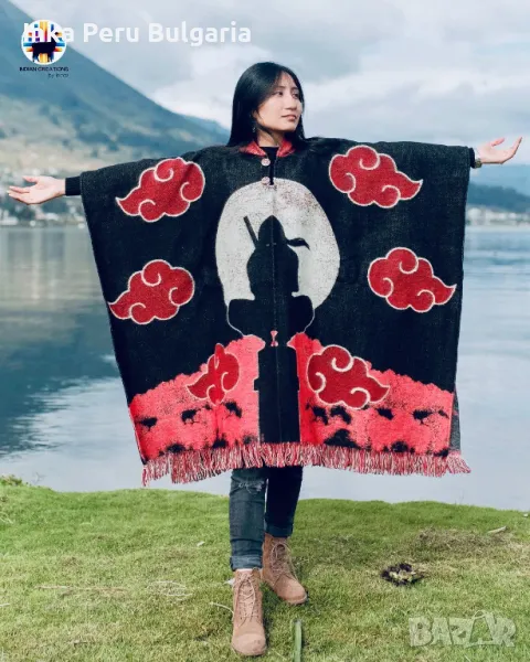 Eквадорско унисекс вълнено пончо с аниме героя Итачи Учиха, снимка 1