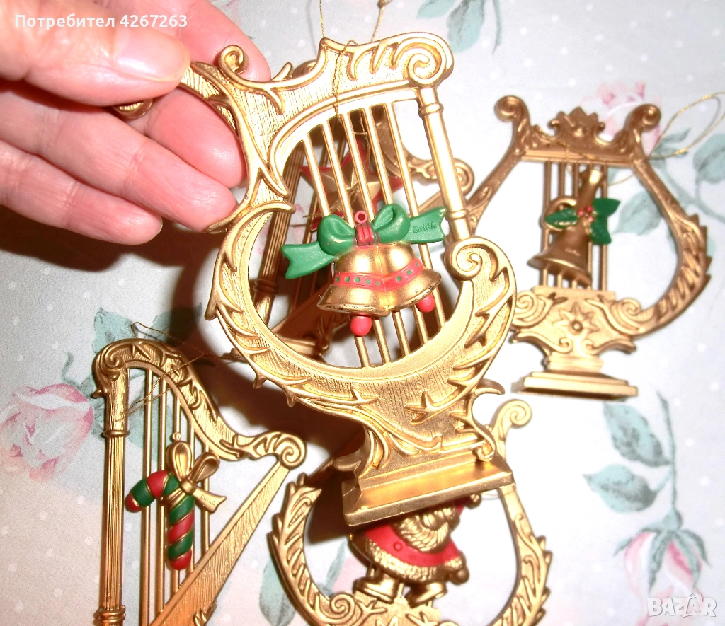 Коледна, новогодишна украса 5 броя, снимка 1