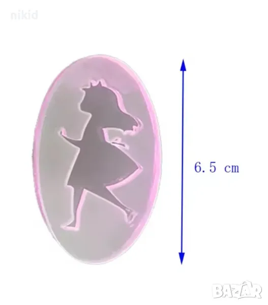Момиче Момиченце Алиса в Страната на чудесата силиконов молд форма фондан смола шоколад, снимка 1
